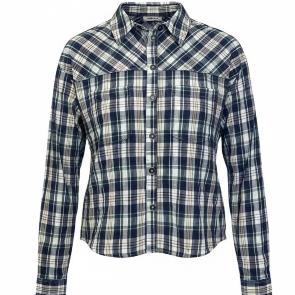 Urban Outfitters BDG Blue Green Plaid Button Up Cotton Preppy Shirt sz M NWT